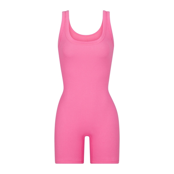 SKIMS Pants - SKIMS Limited Edition Sugar Pink COTTON RIB ONESIE